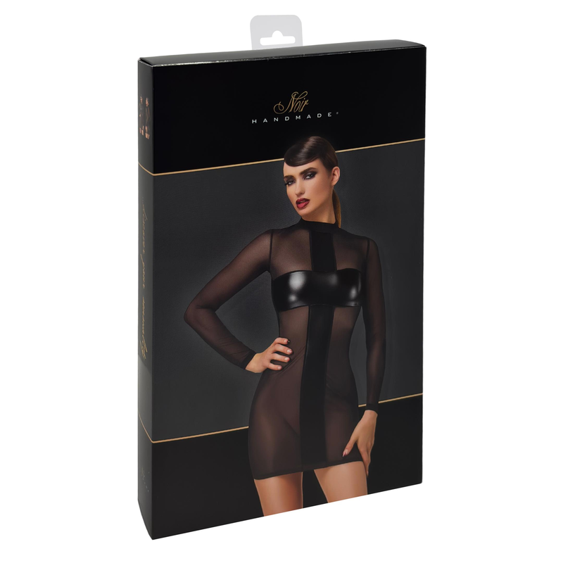 Crossfire Netz und Wetlook Minikleid F369 - 3XL