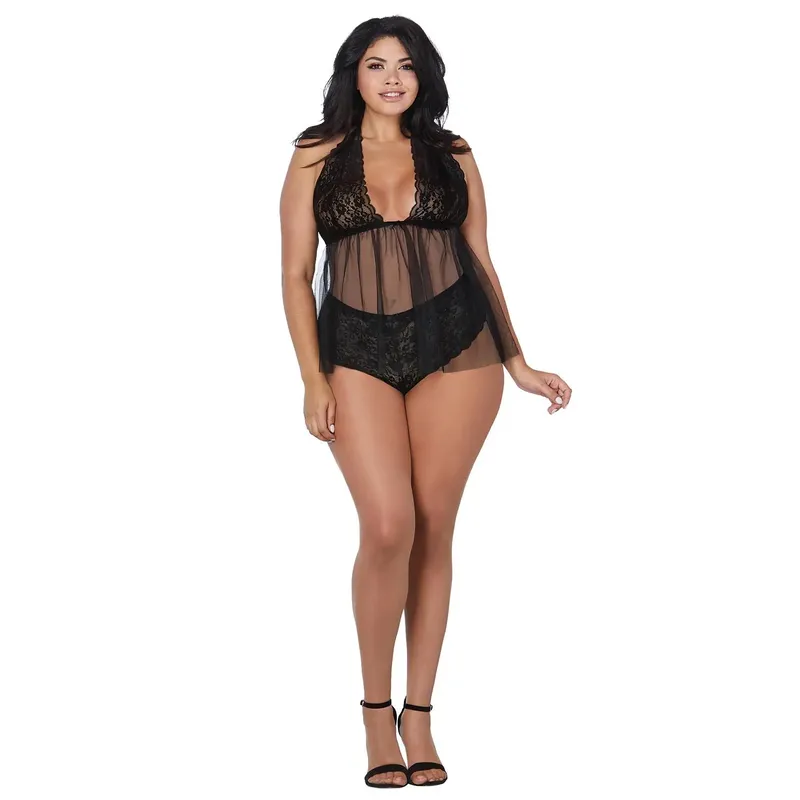 Babydoll DR12190 schwarz Größe: Queen-Size