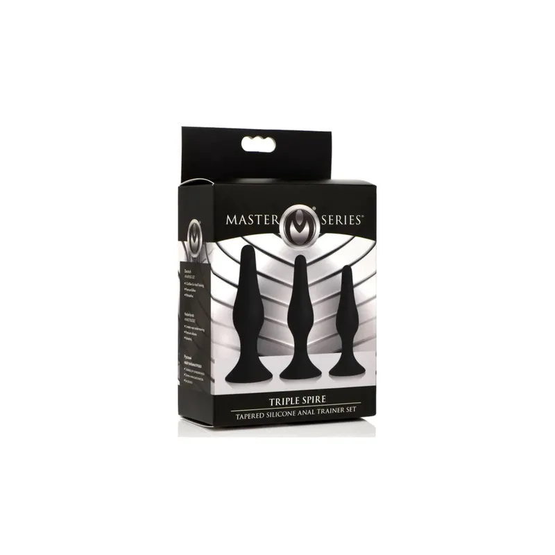 3 X Set Analplugs Trainer Silikon Schwarz