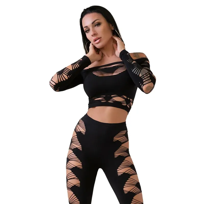 Top + Leggings CR4436 schwarz