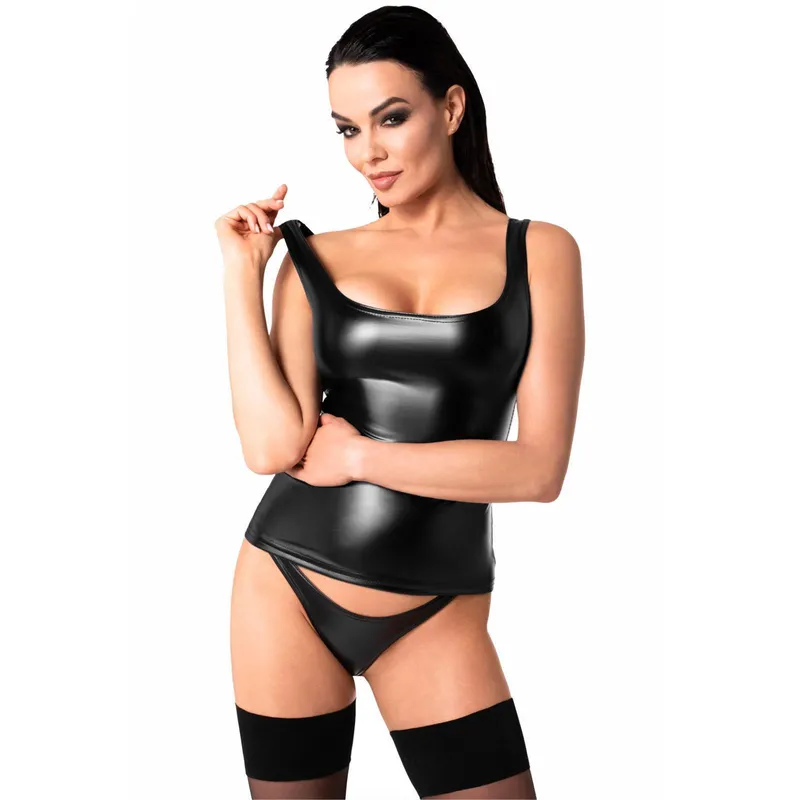 Wetlook Shirt F346 schwarz - 3XL