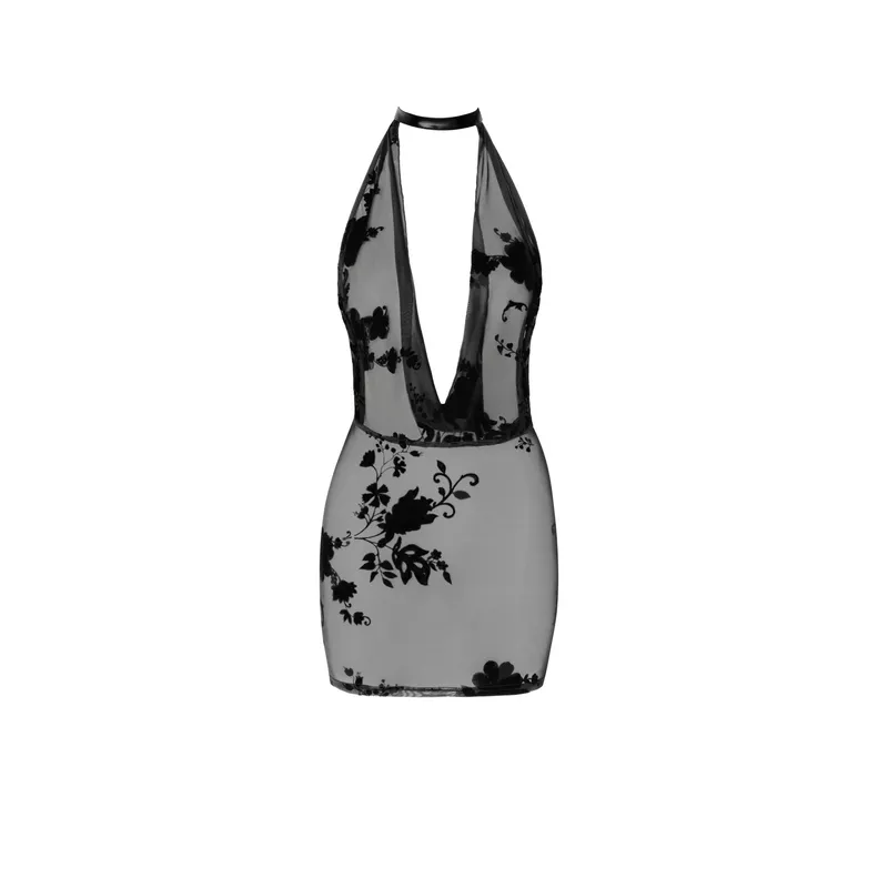 Minikleid F313 aus Netzmaterial mit Kette - 3XL