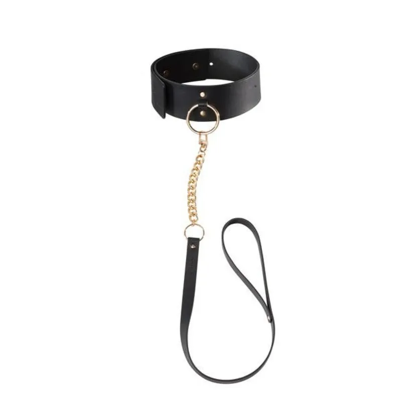 MAZE Kunstleren Halsband mit Riemen