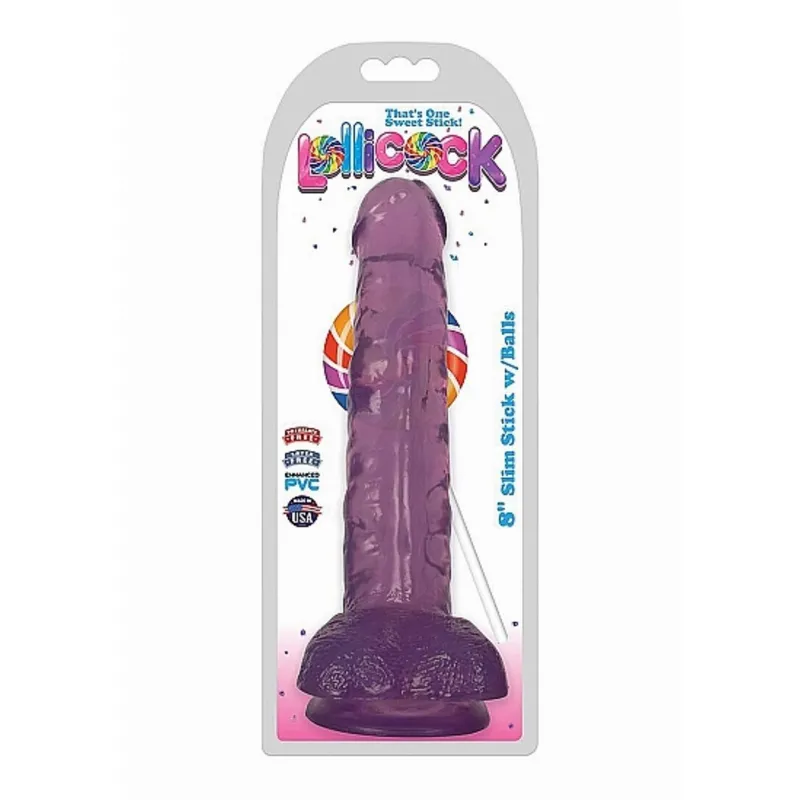 Lollicock - Dildo Slim Stick mit Hoden - 20 cm