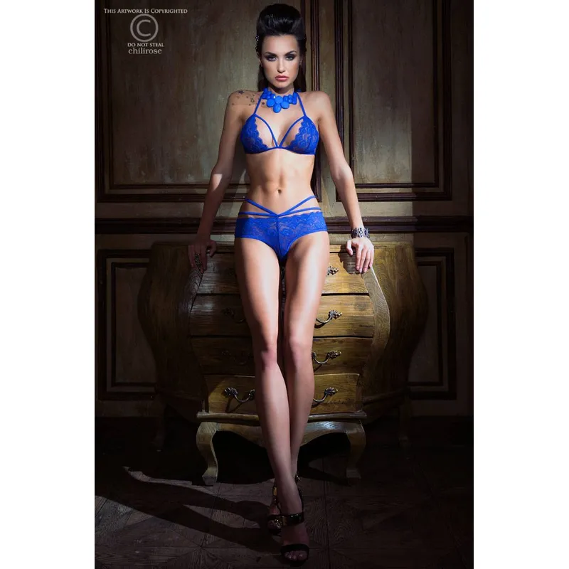 Spitzen-Set CR3786 blau Größe: XL