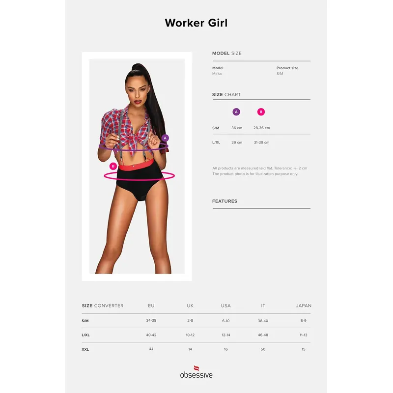 Worker Girl Kostüm Größe: S/M