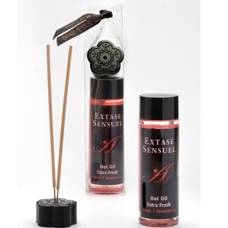 Extase Sensual Massageöl mit extra frischem Erdbeereffekt - 100 ml