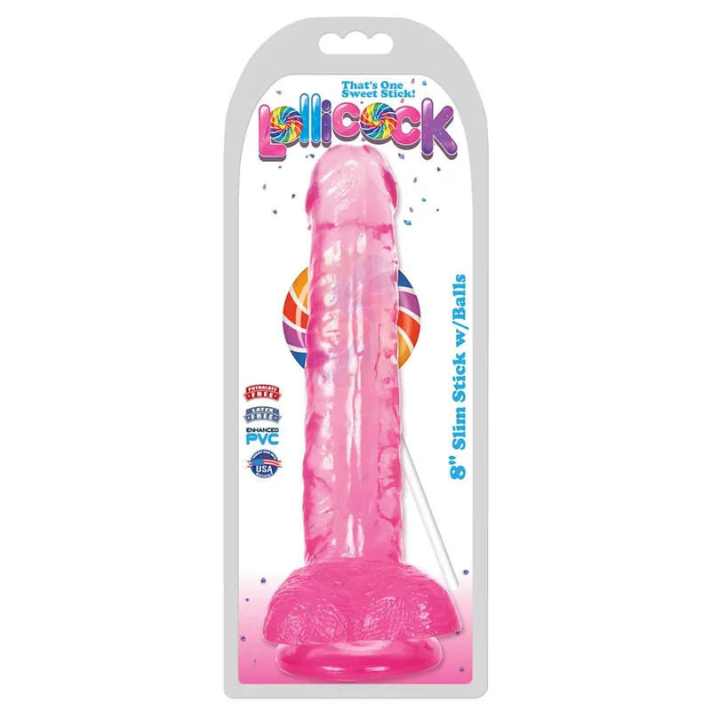 Dildo mit Hoden 20 cm - Cherry Ice