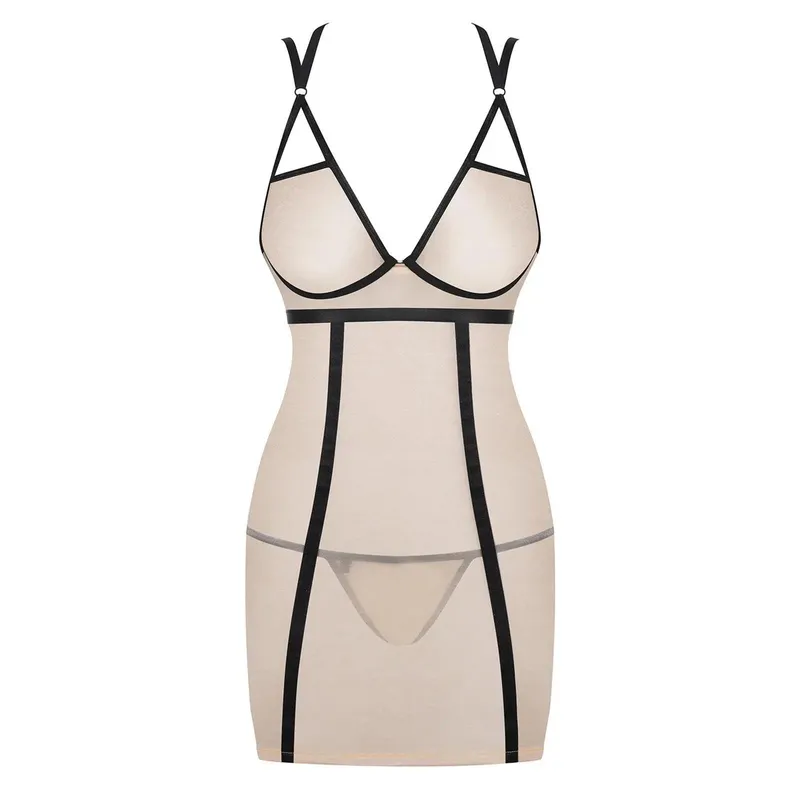 Chemise Nudelia mit String nude - S/M