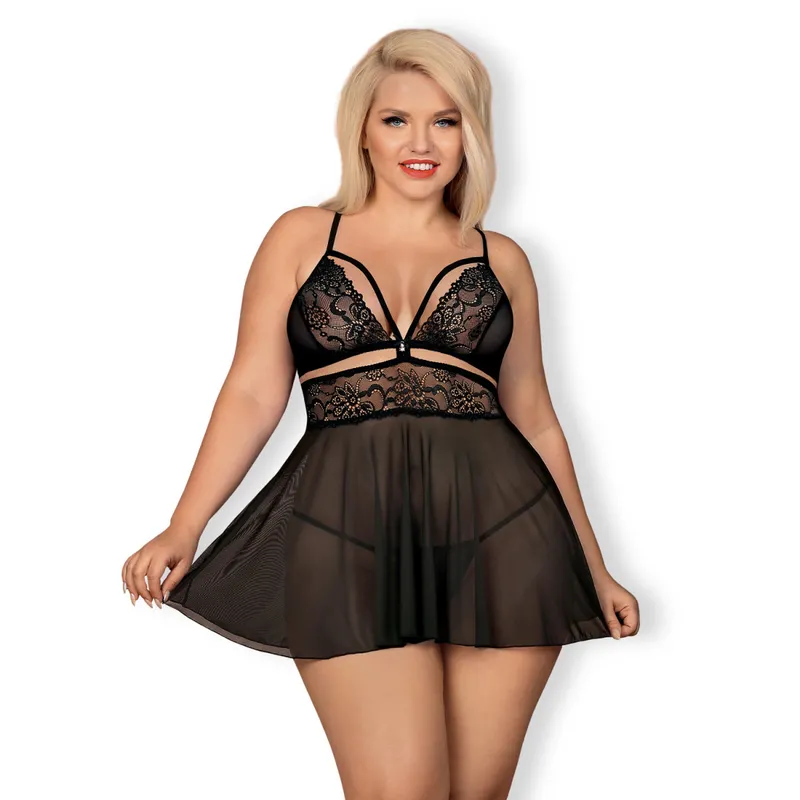 Babydoll 838-BAB-1 schwarz - L/XL