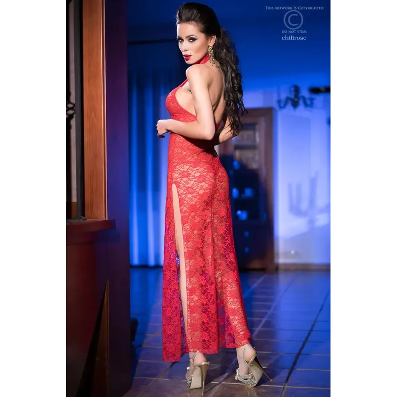 Spitzenkleid + String CR3506 rot Größe: S/M