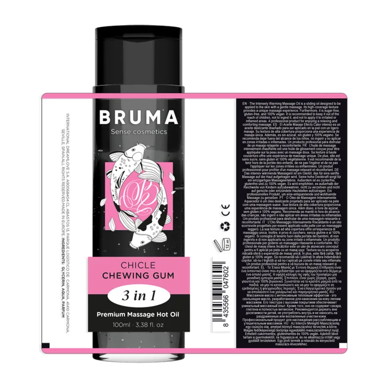 Bruma Premium Massageöl mit Wärmeeffekt Gum Geschmack 3 In 1 - 100 ml
