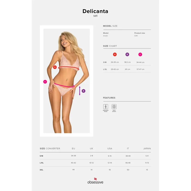 Delicanta Set rosa Größe: S/M
