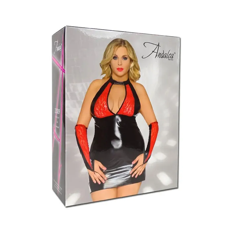 Wetlook Chemise Z/5009 schwarz/rot von Andalea