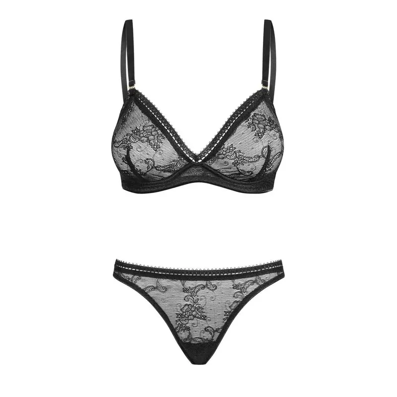 Set 030418 aus Bügel-BH Spitze und String - XL (BH 75E/80D & Panty 42)
