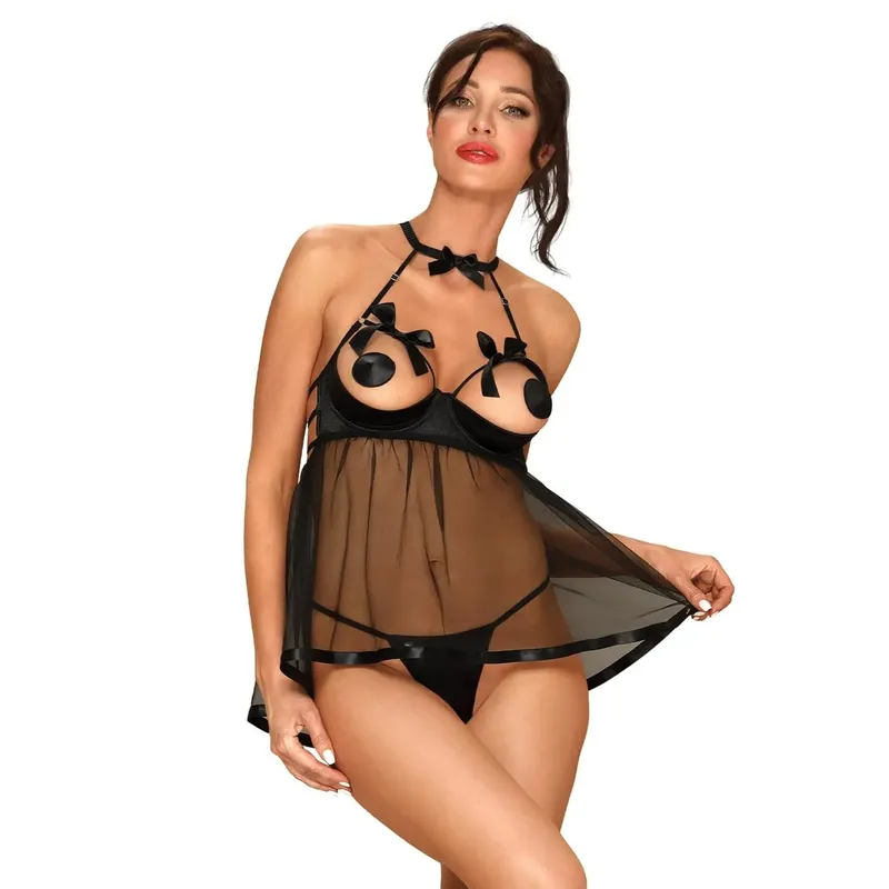 Babydoll Delishya schwarz - L/XL