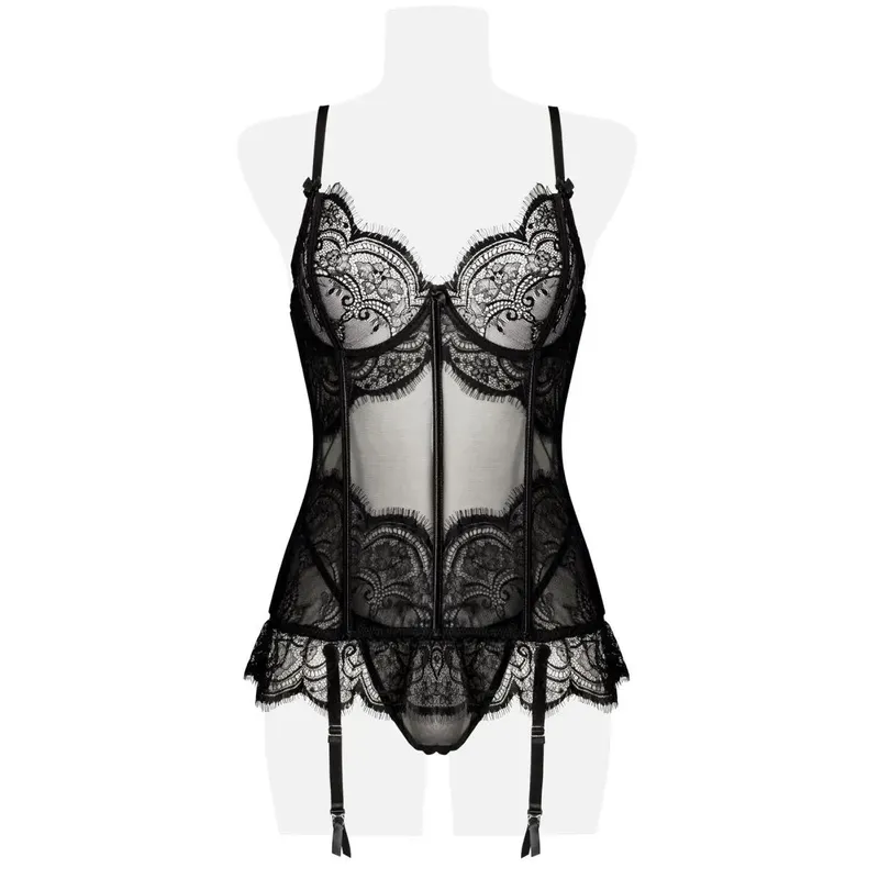 Lingerie-Corsagen-Set 2-teilig 15126 schwarz - XL