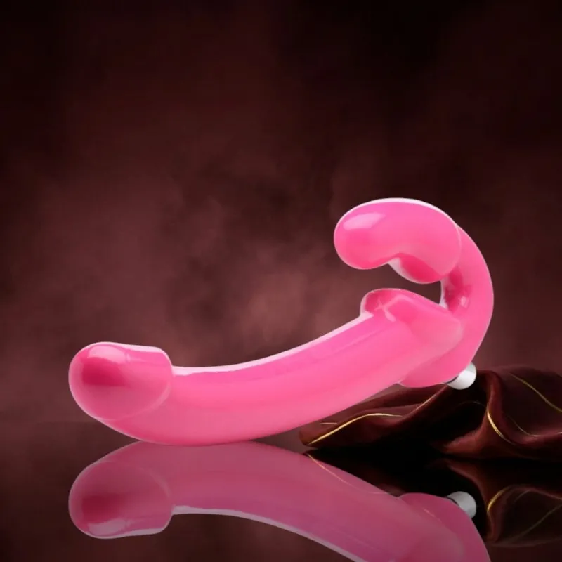 Revolver Vibrierender halterloser Strap-on XXL - Rosa