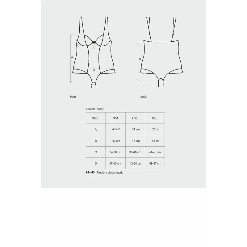 Amanta Teddy schwarz/türkis - S/M