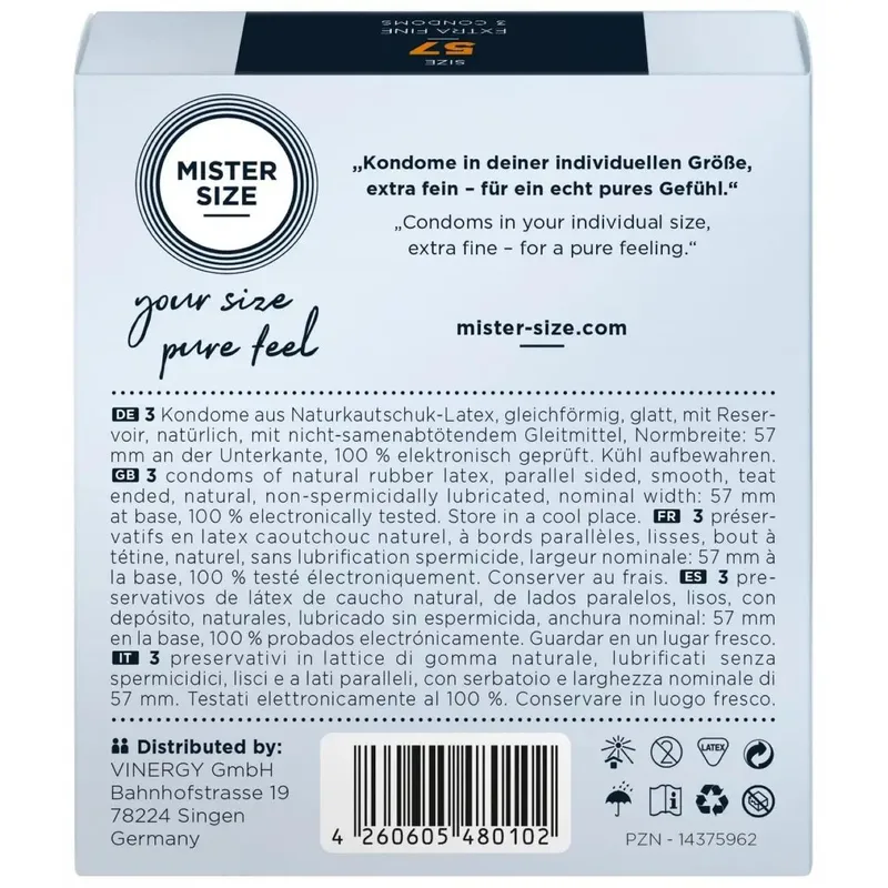 MISTER.SIZE 57 mm Kondome 3 Stück