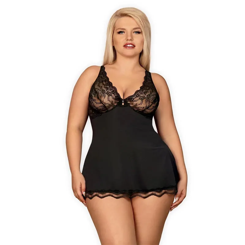 Babydoll uind String Luvae schwarz- L/XL