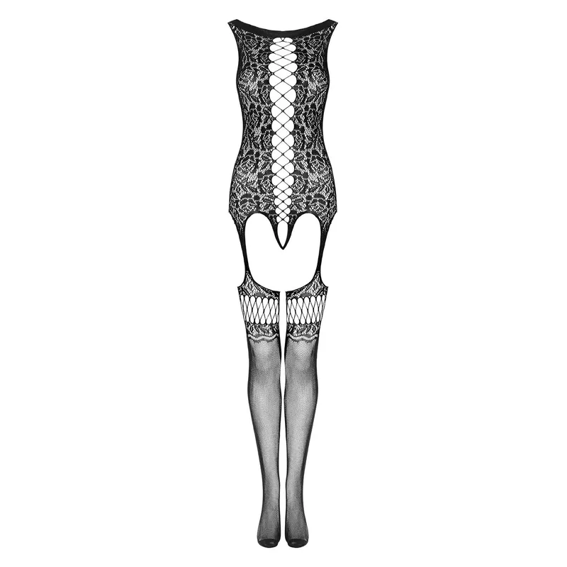 Bodystocking F236 mit offenem Schritt schwarz S/L von Obsessive