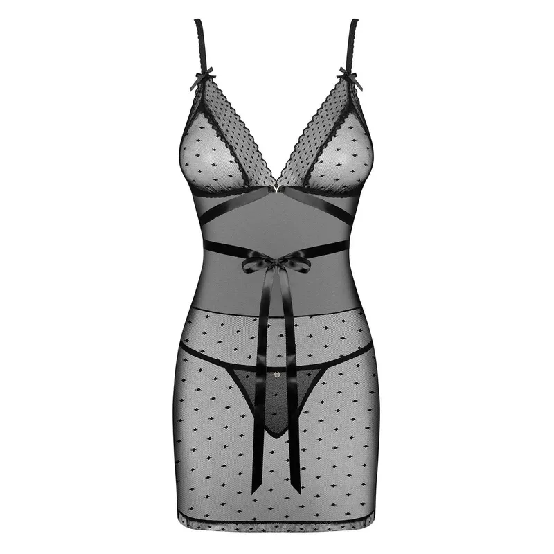 Chemise Bowessa mit String schwarz - L/XL