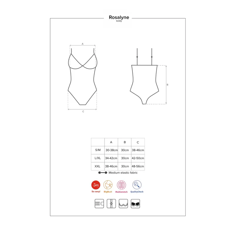 Rosalyne Teddy Größe: L/XL