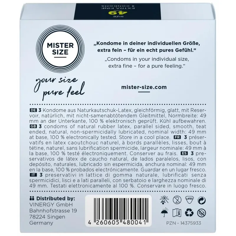MISTER.SIZE 49 mm Kondome 3 Stück