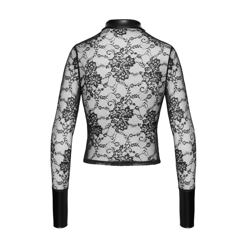 Noirelle Lace Button-up Shirt F377 schwarz - 3XL